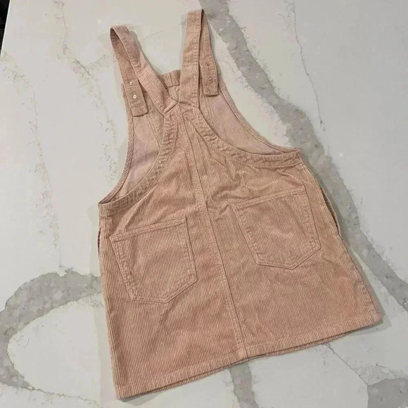 Forever 21 Light Pink Coquette Corduroy Overall Dress Women’s Size Small - Picture 3 of 6